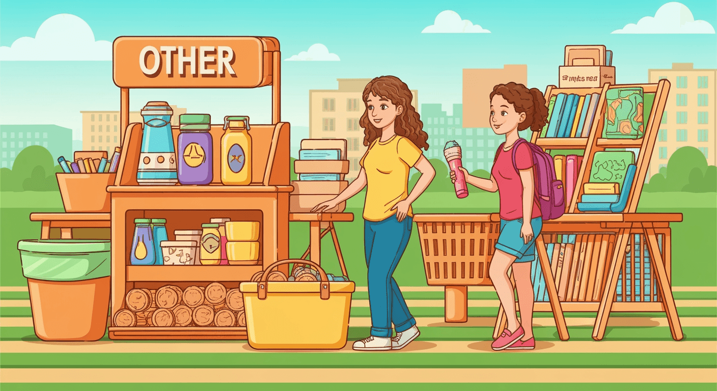 AI-generated yard sale illustration