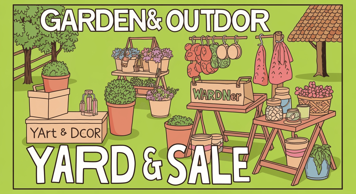 AI-generated illustration of a yard sale