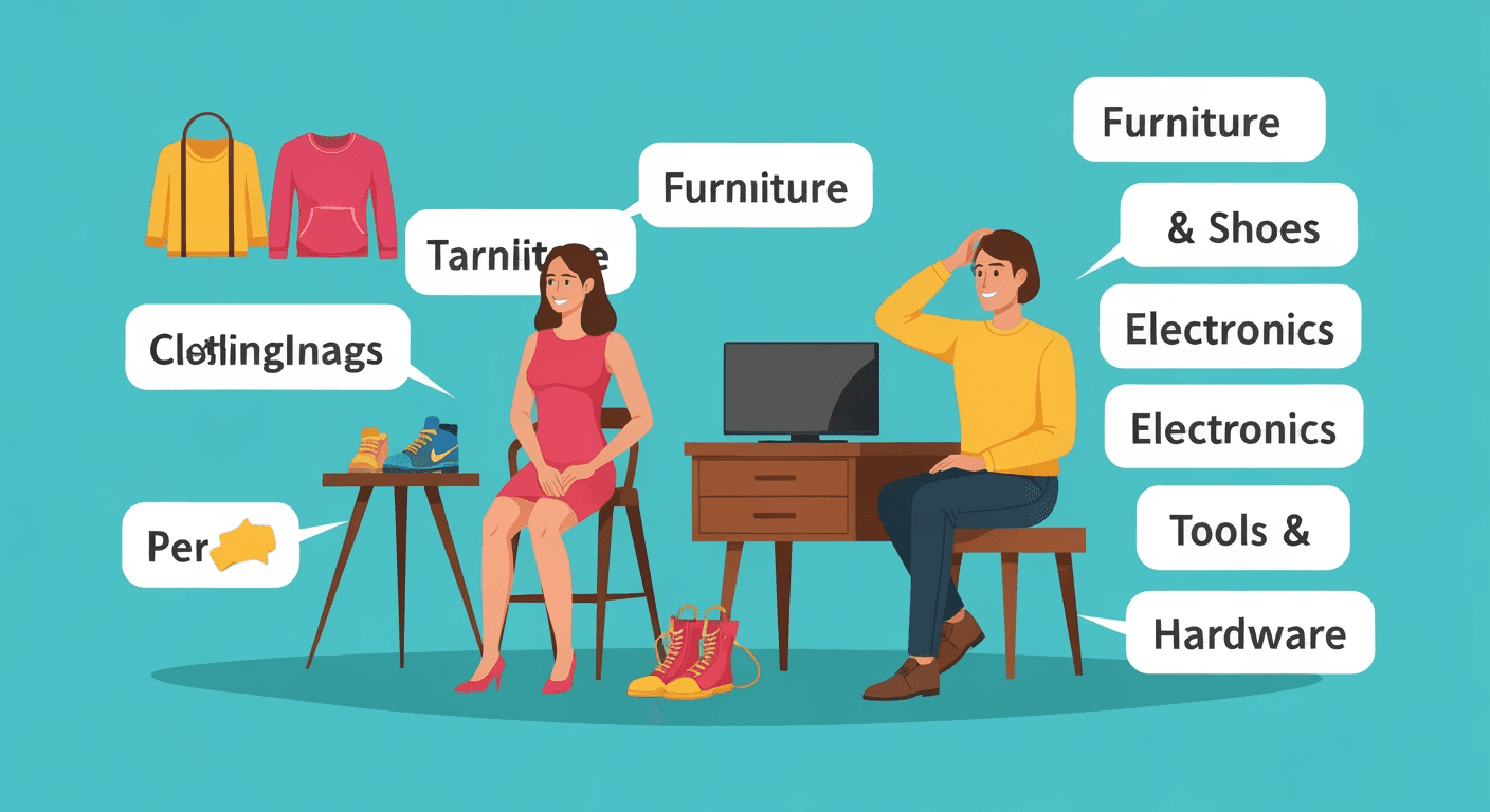 AI-generated yard sale illustration