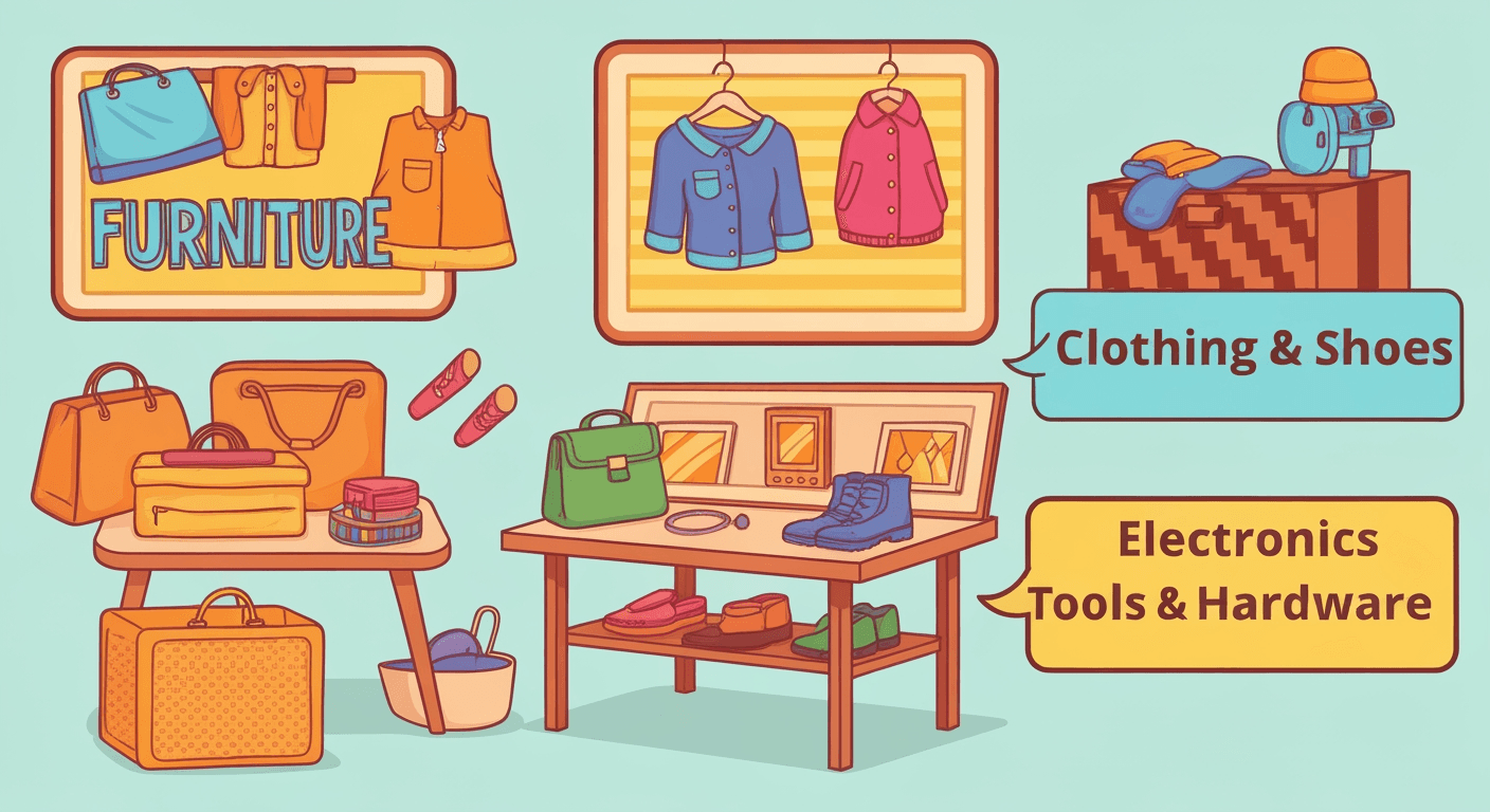 AI-generated illustration of a estate sale