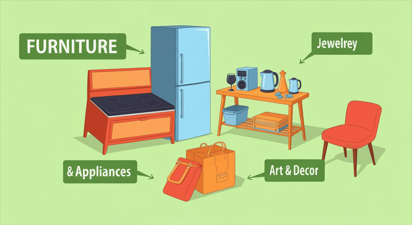 AI-generated yard sale illustration