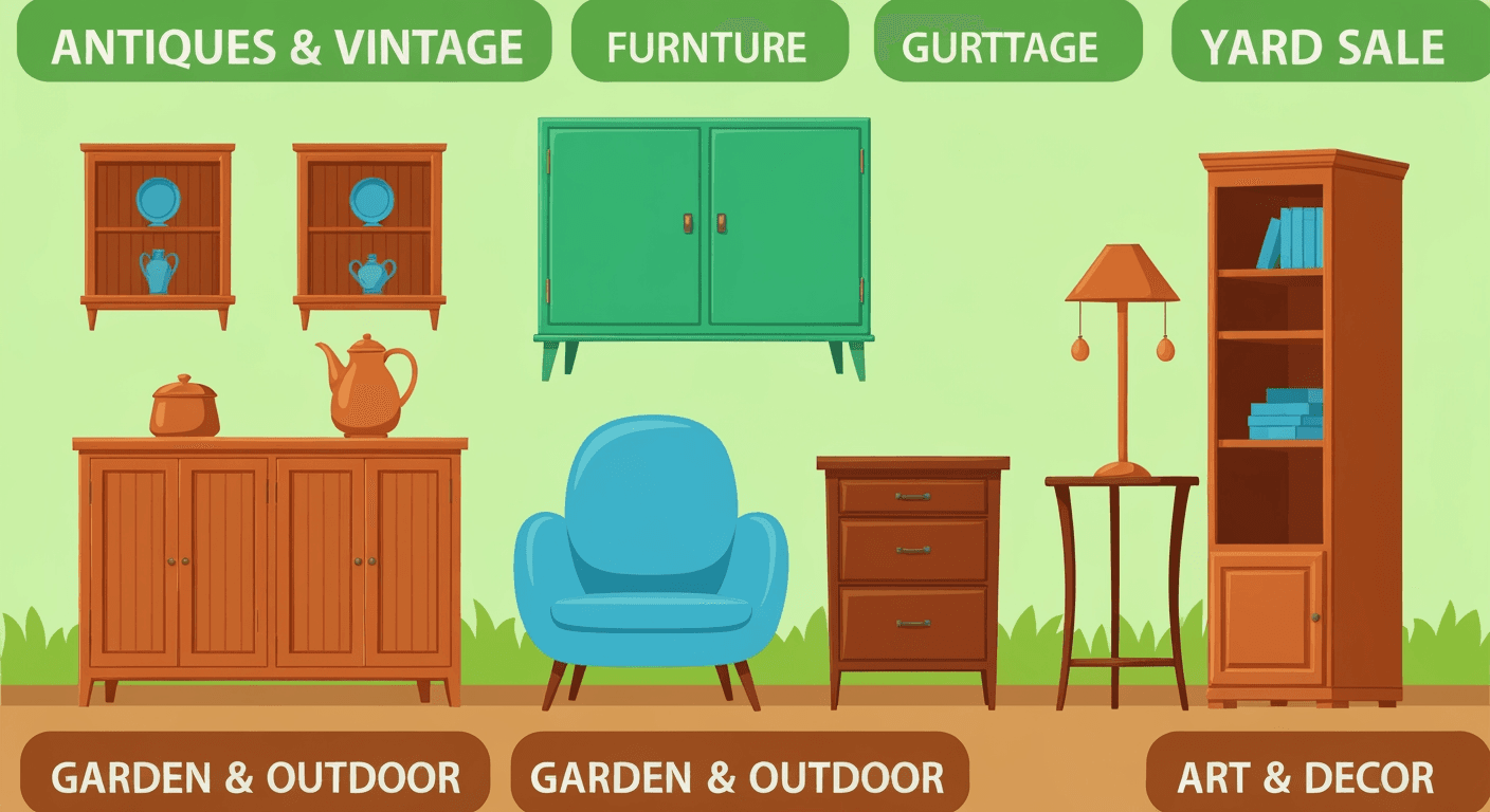 AI-generated illustration of a yard sale