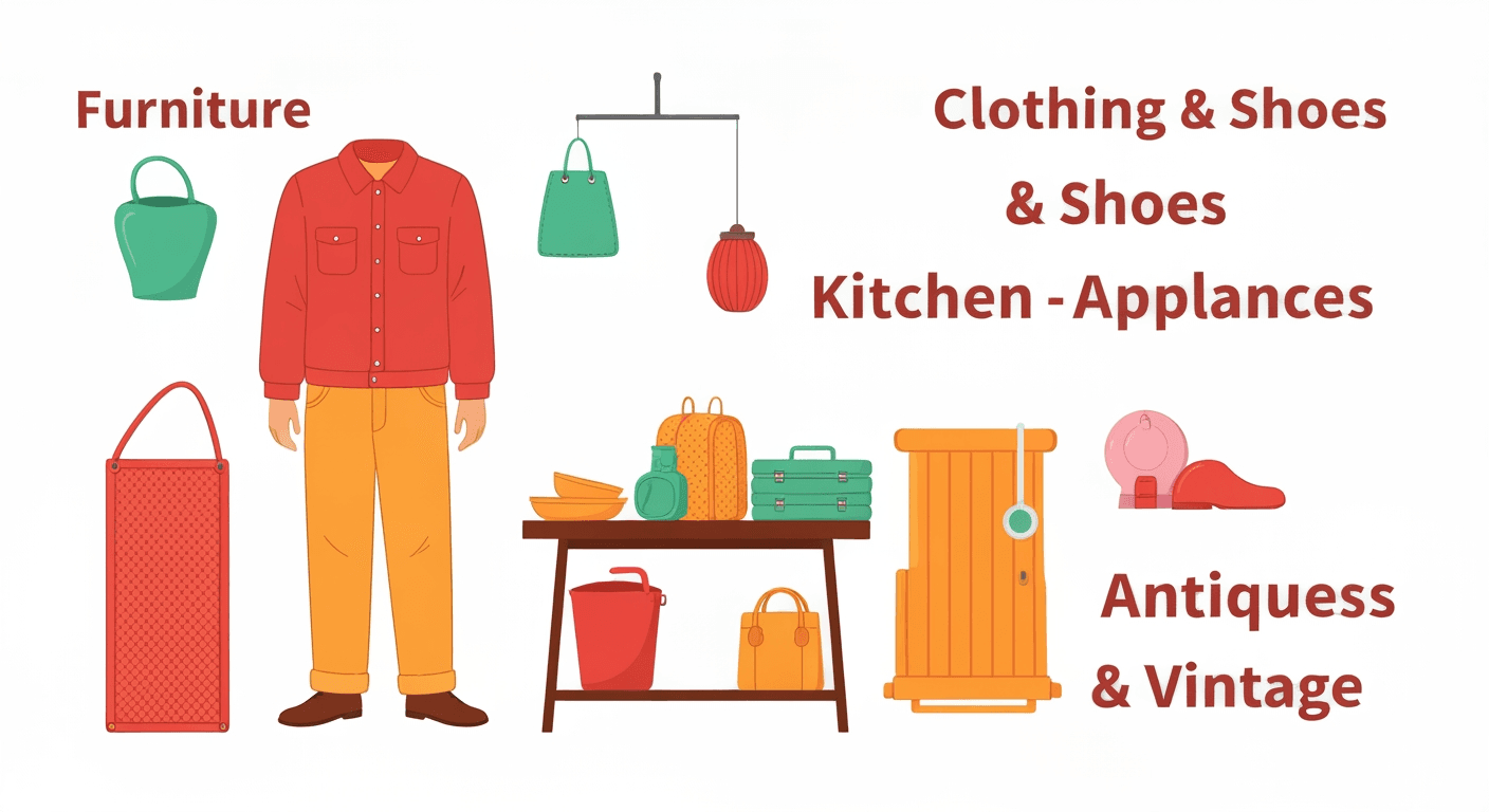 AI-generated illustration of a yard sale