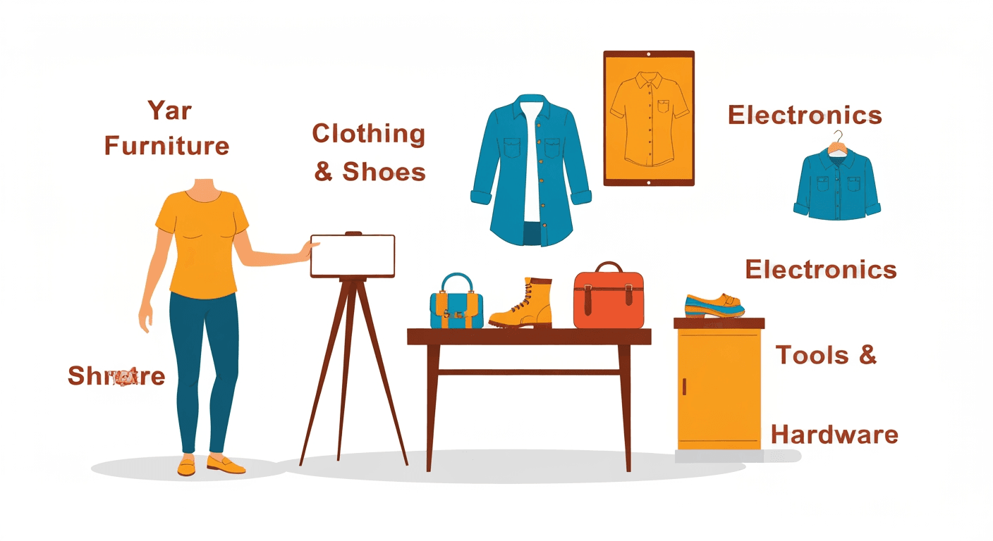 AI-generated illustration of a yard sale