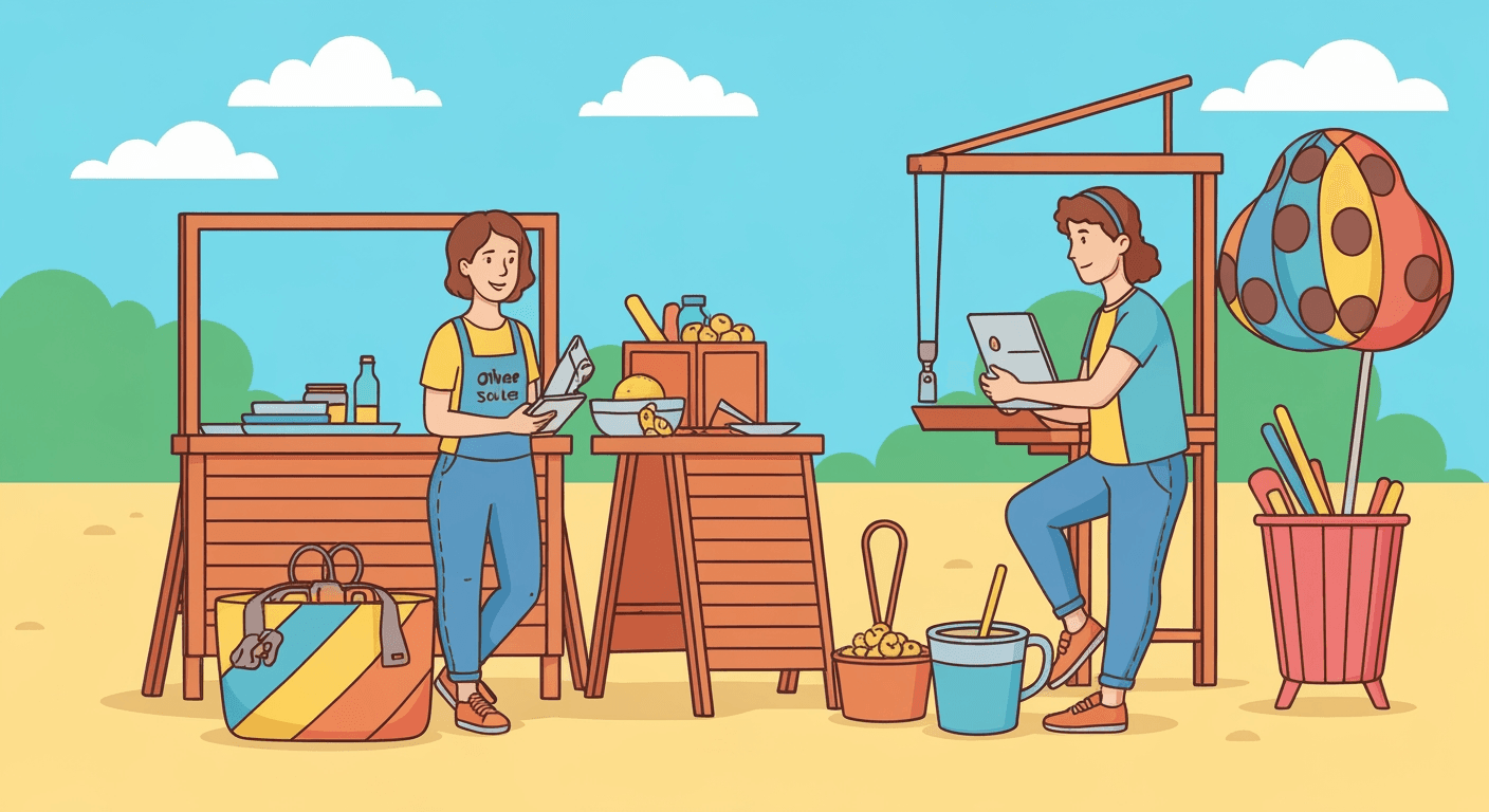 AI-generated illustration of a yard sale