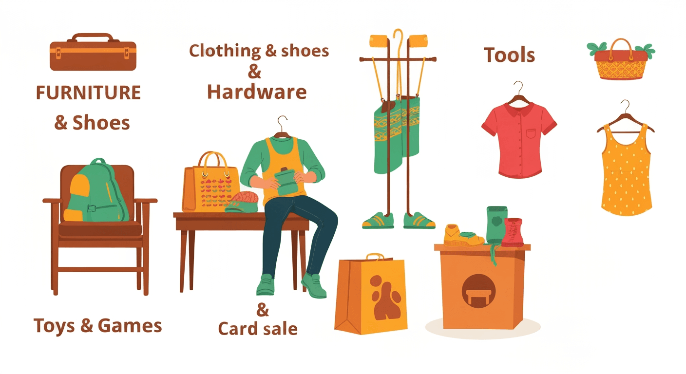 AI-generated illustration of a yard sale