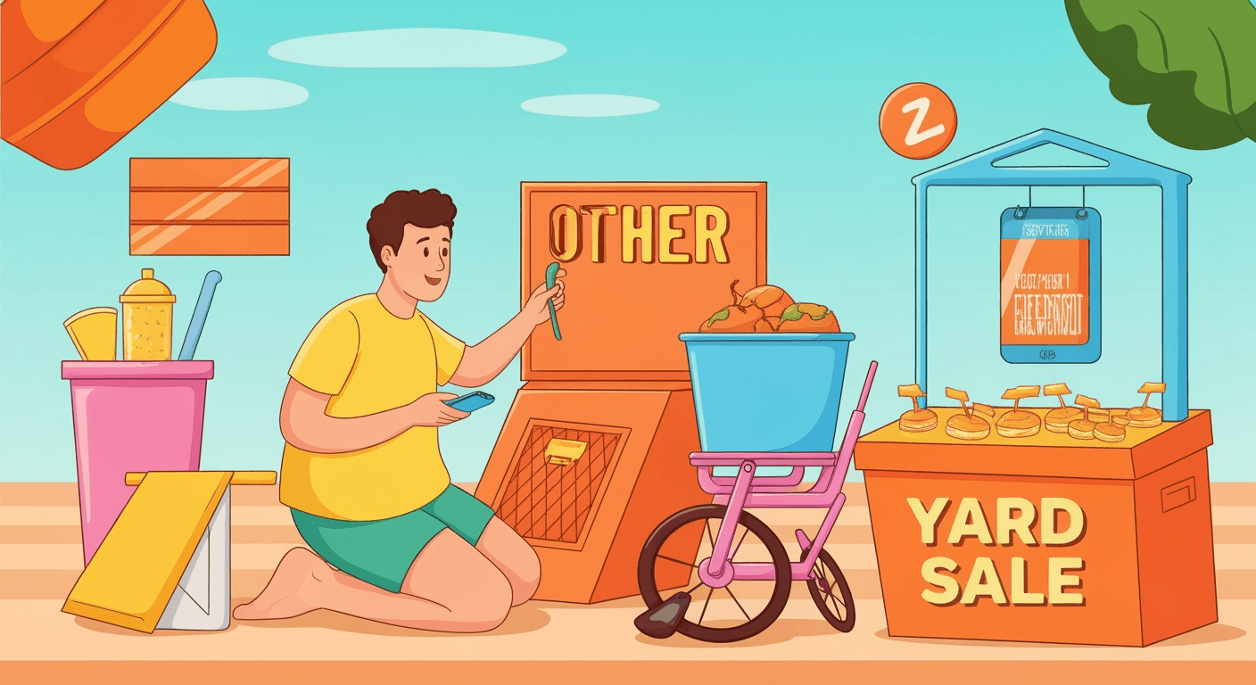 AI-generated illustration of a yard sale