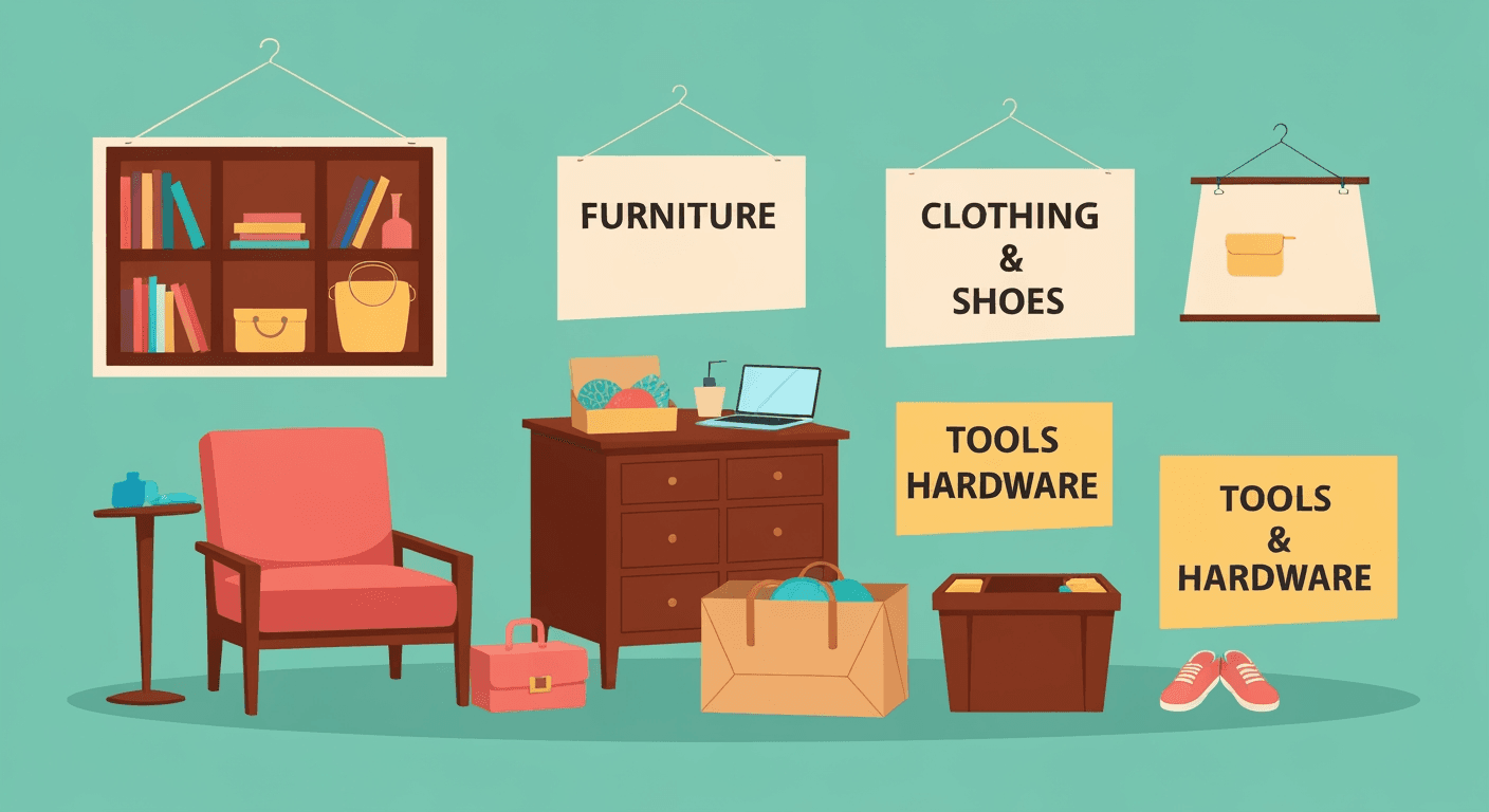 AI-generated illustration of a yard sale