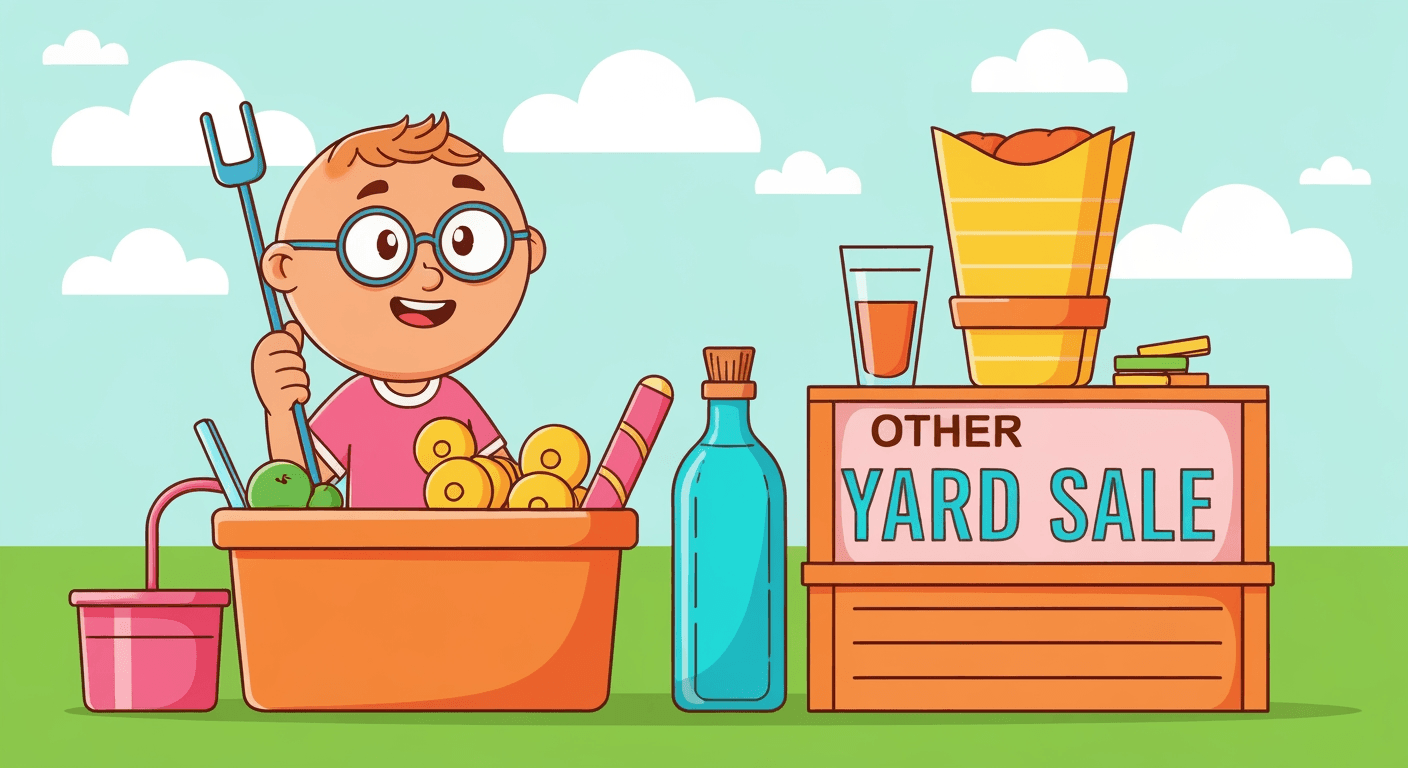 AI-generated illustration of a yard sale