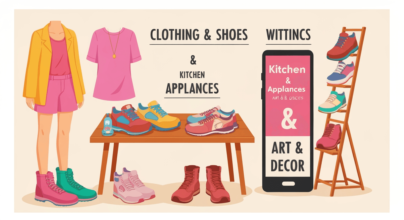 AI-generated illustration of a yard sale