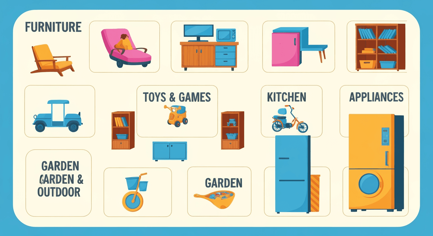 AI-generated illustration of a yard sale