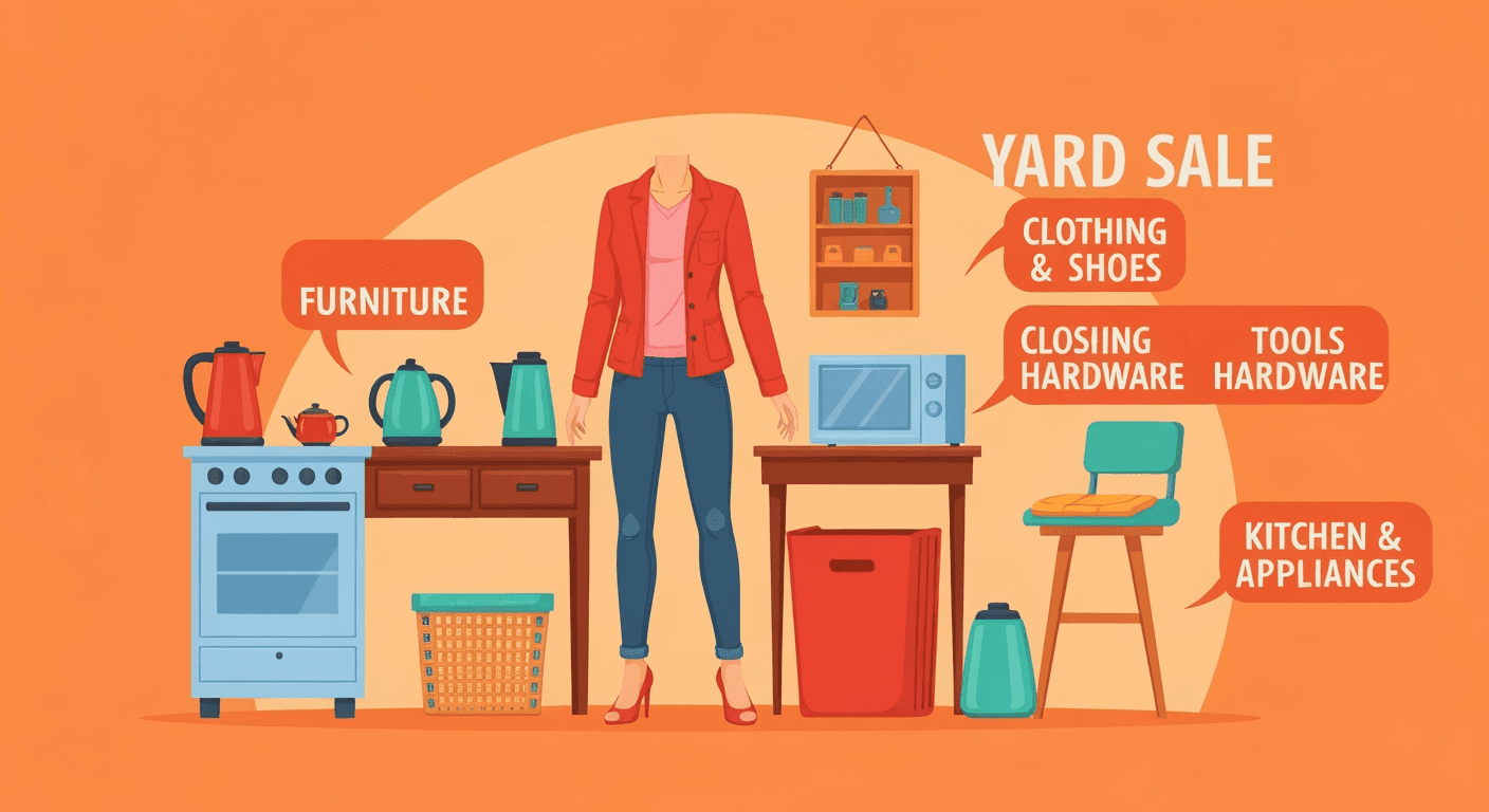 AI-generated illustration of a garage sale