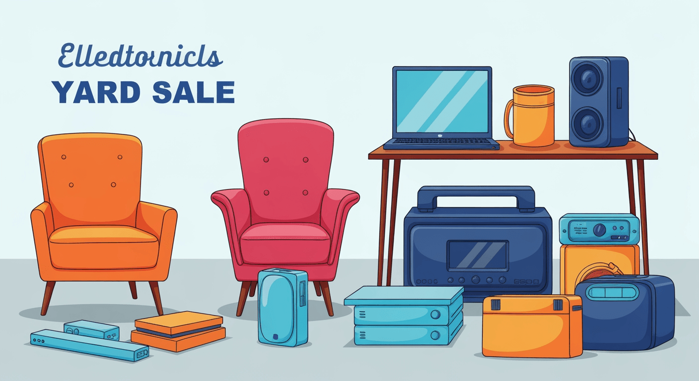 AI-generated illustration of a yard sale