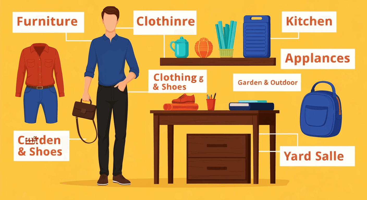 AI-generated illustration of a yard sale