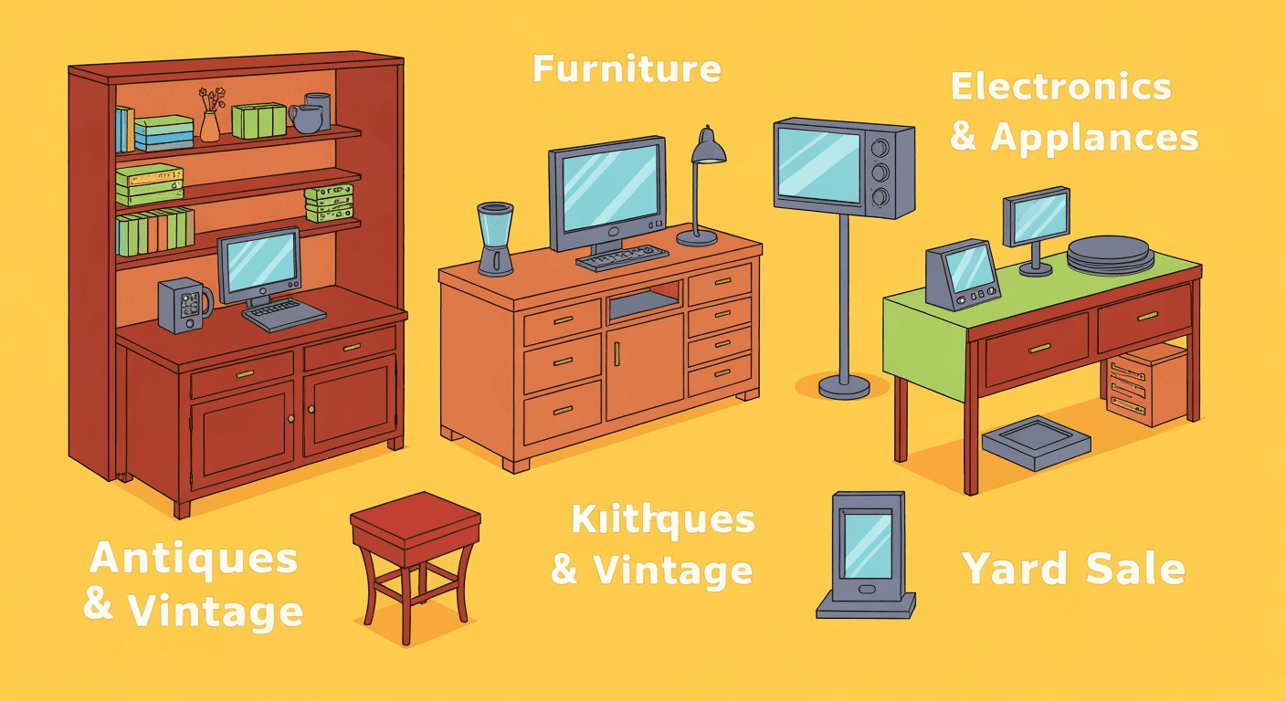 AI-generated illustration of a yard sale