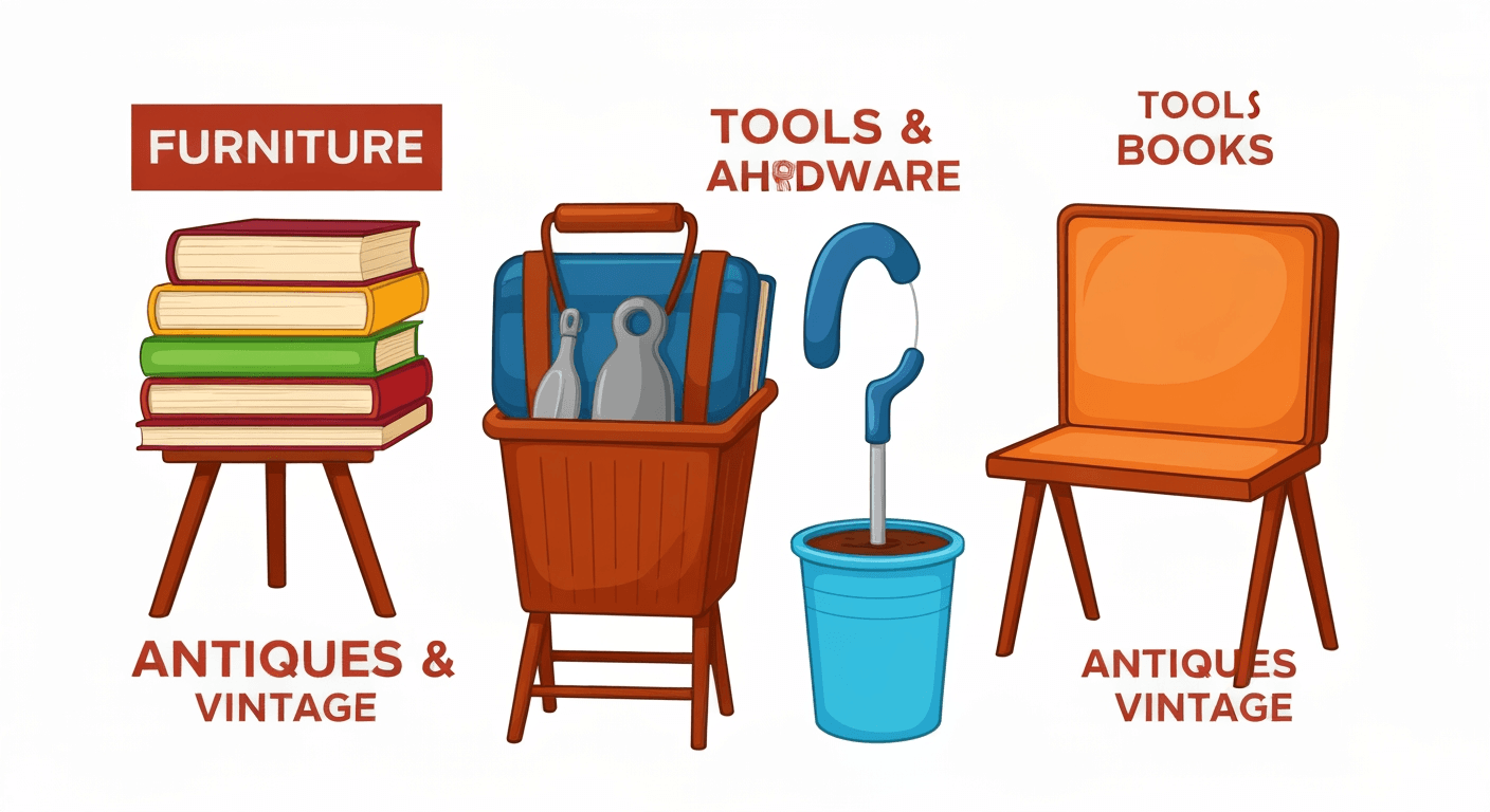 AI-generated illustration of a moving sale