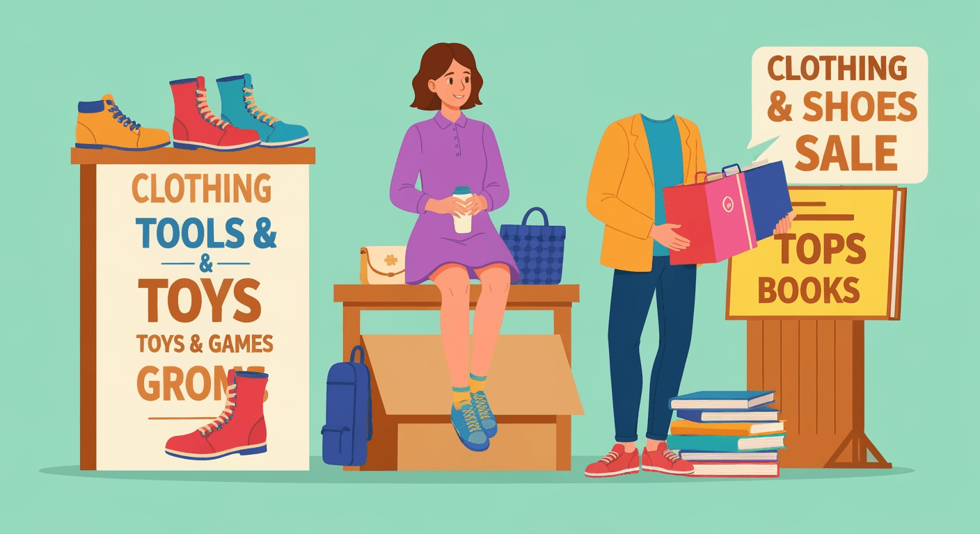 AI-generated illustration of a yard sale