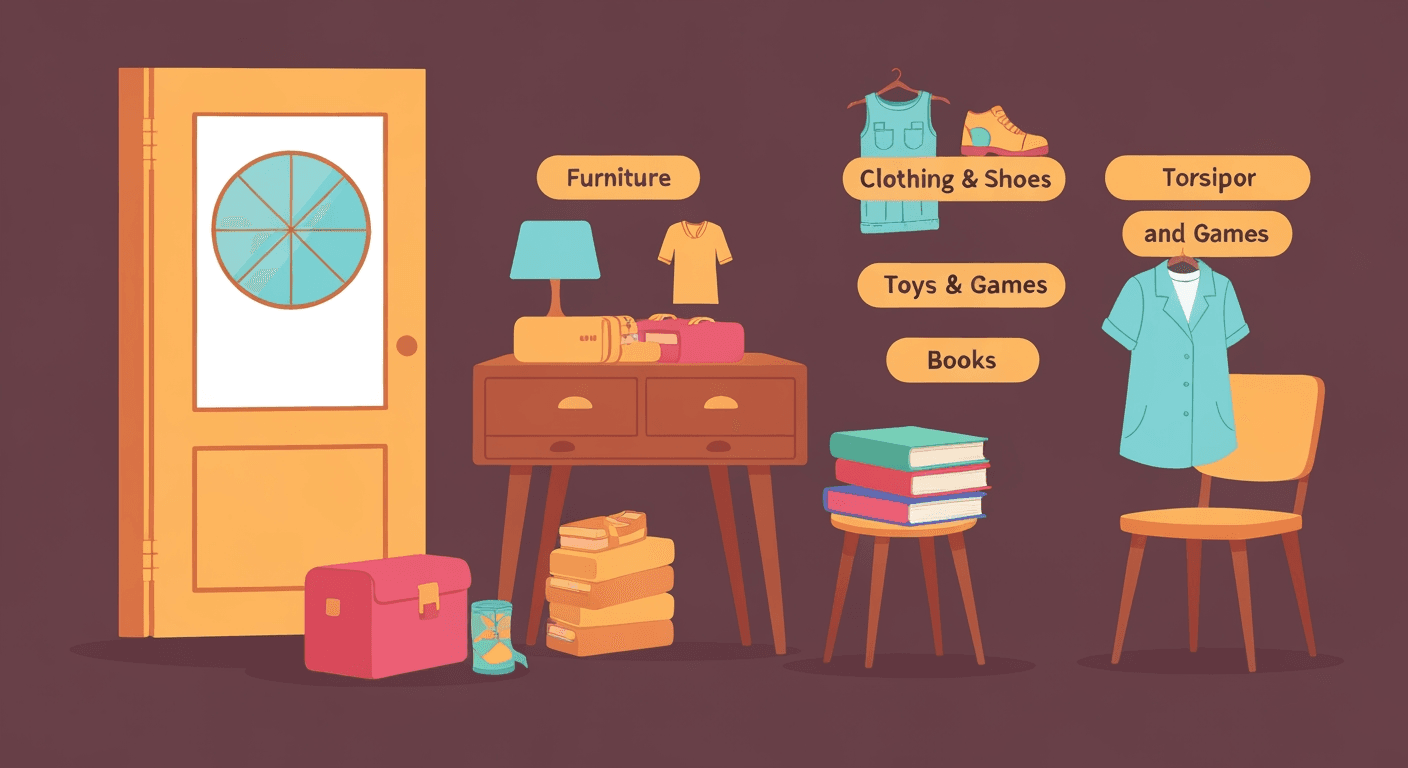 AI-generated illustration of a yard sale