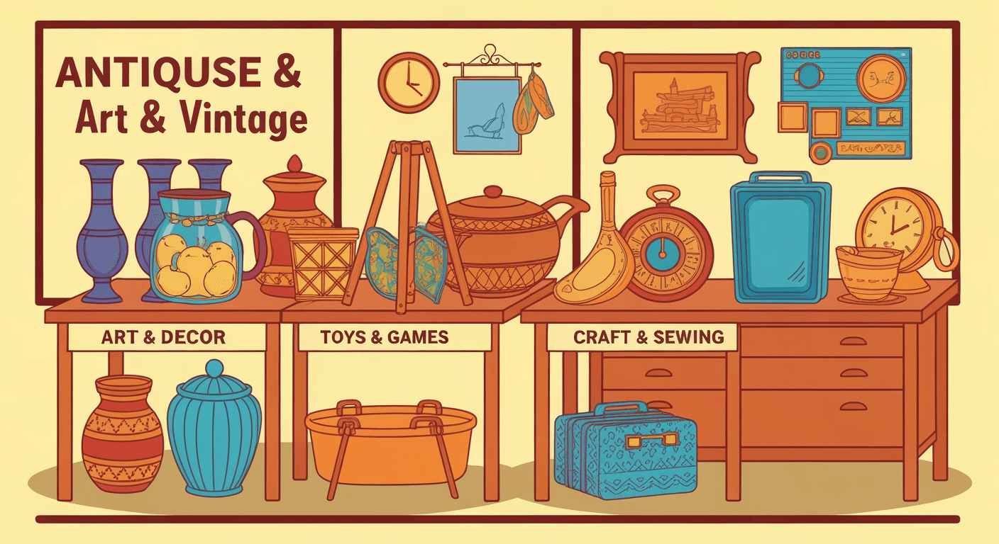 AI-generated illustration of a garage sale