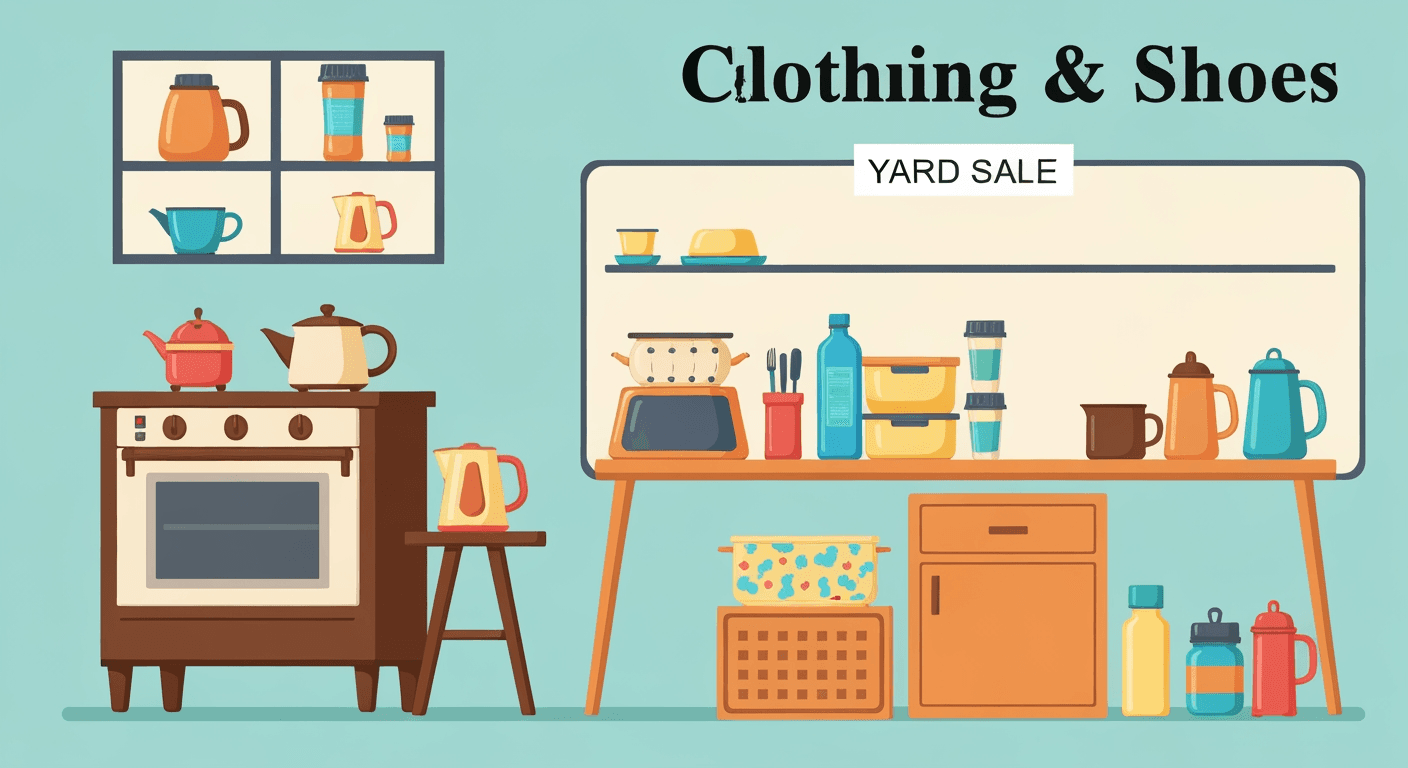 AI-generated illustration of a yard sale