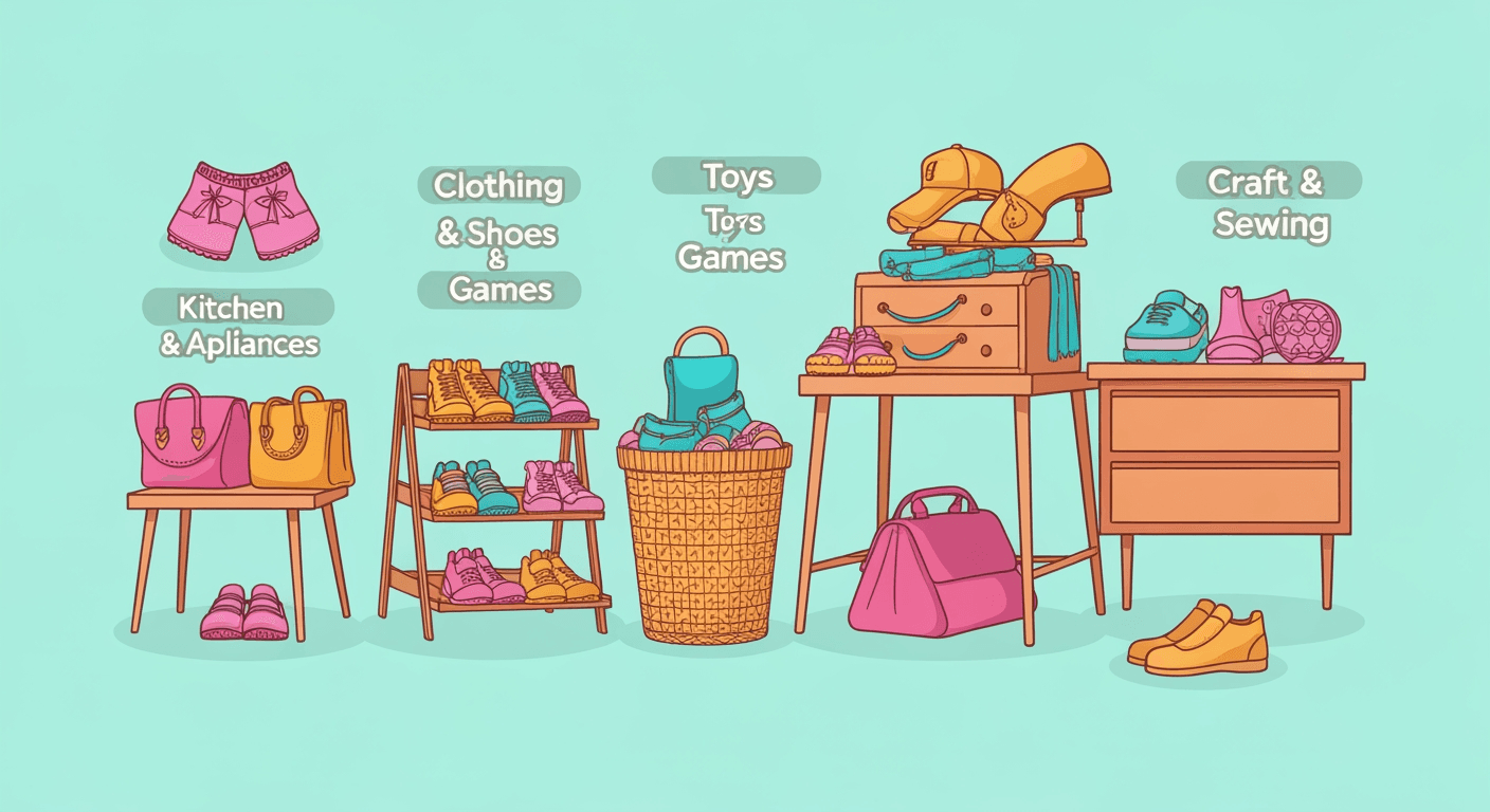 AI-generated illustration of a yard sale