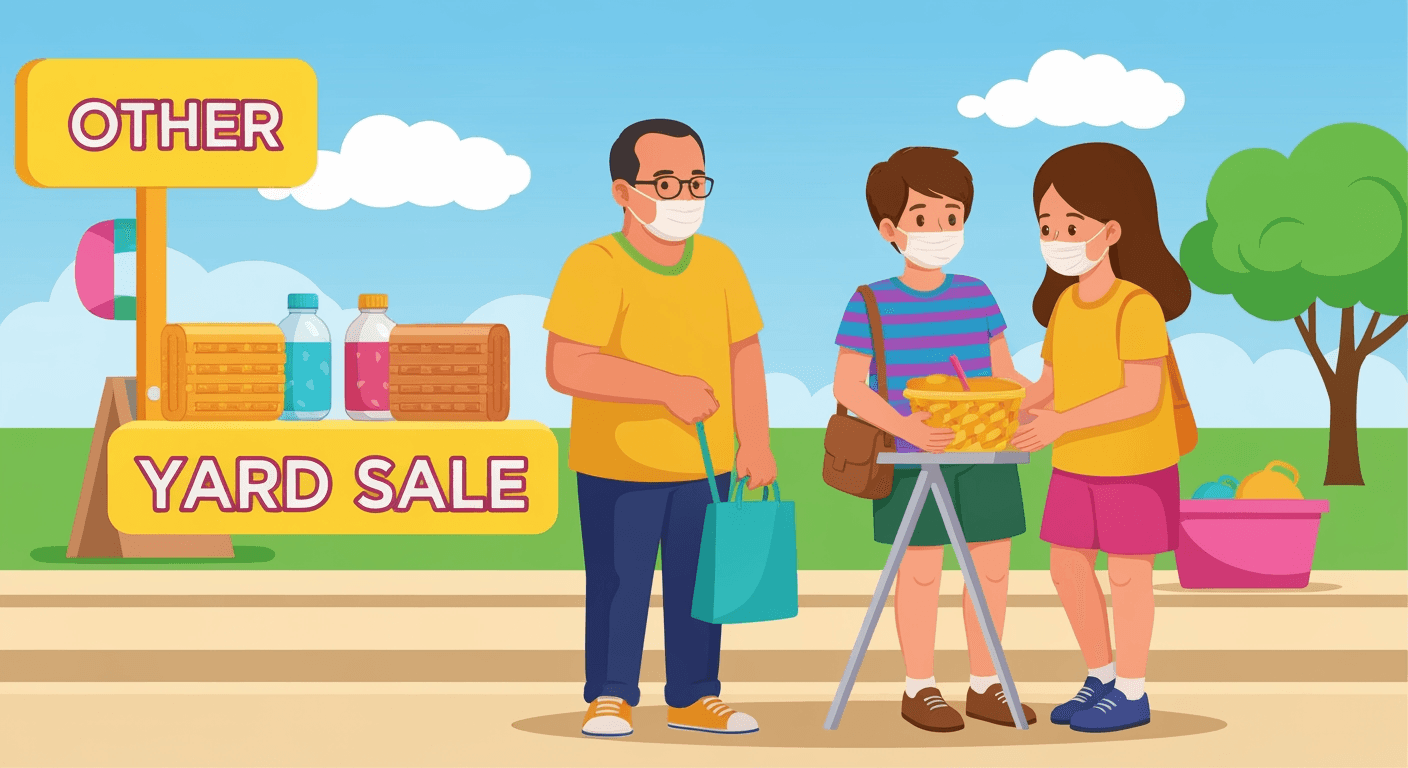AI-generated illustration of a yard sale