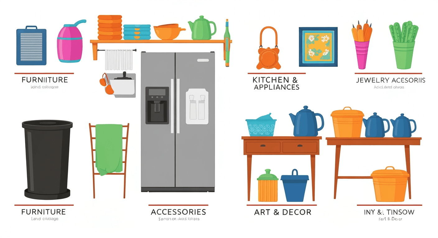 AI-generated illustration of a yard sale