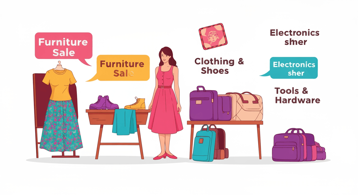 AI-generated illustration of a yard sale