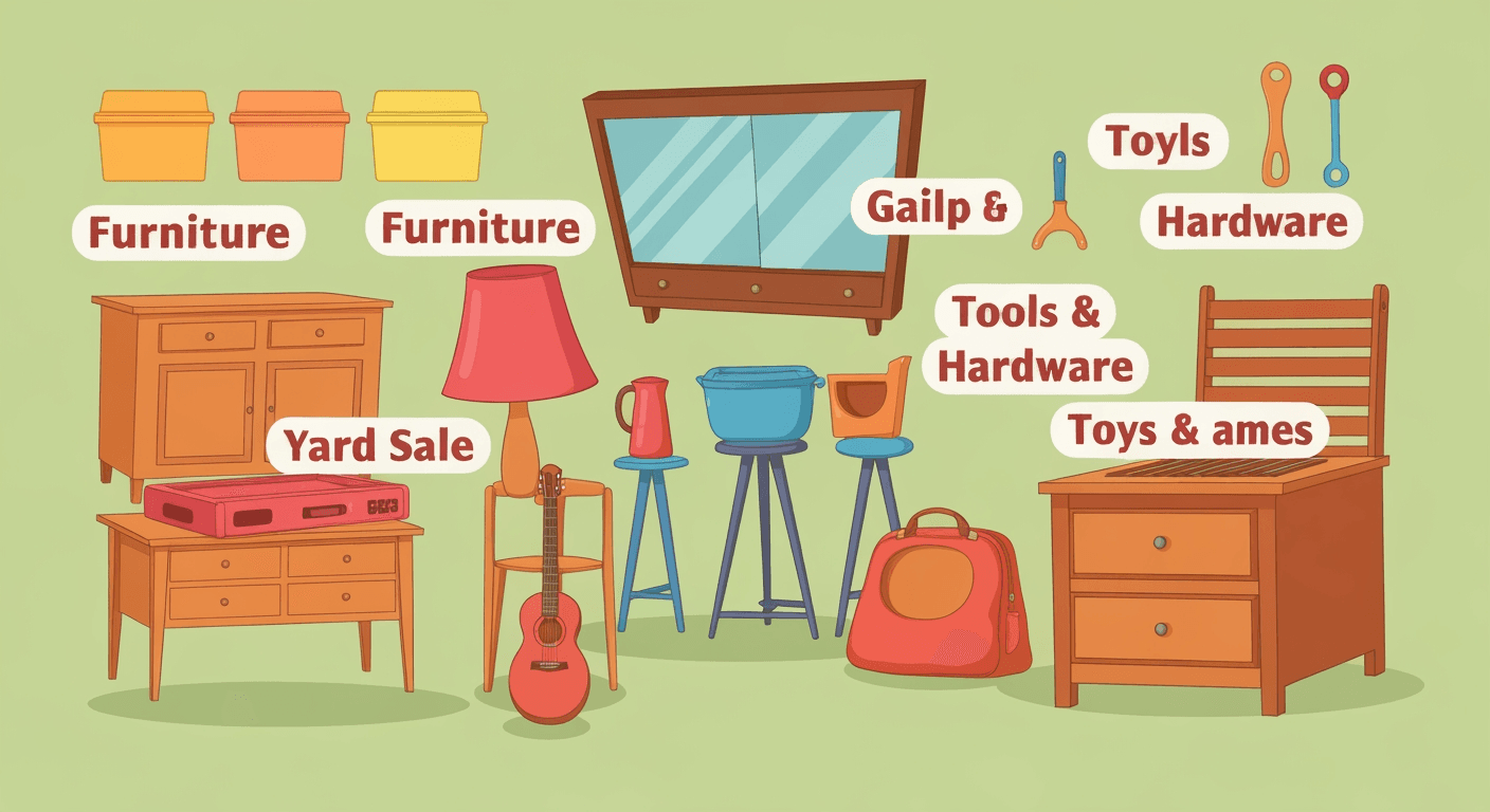 AI-generated illustration of a garage sale