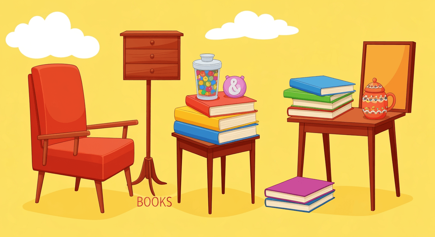 AI-generated illustration of a garage sale