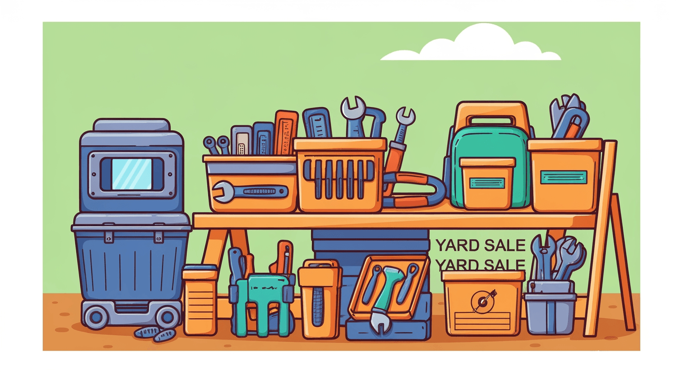 AI-generated illustration of a yard sale