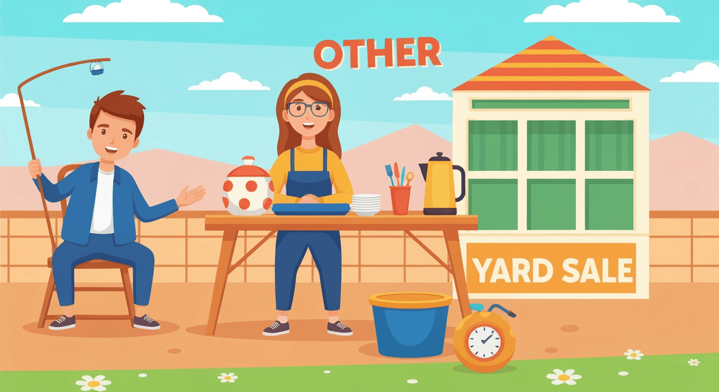 AI-generated illustration of a garage sale