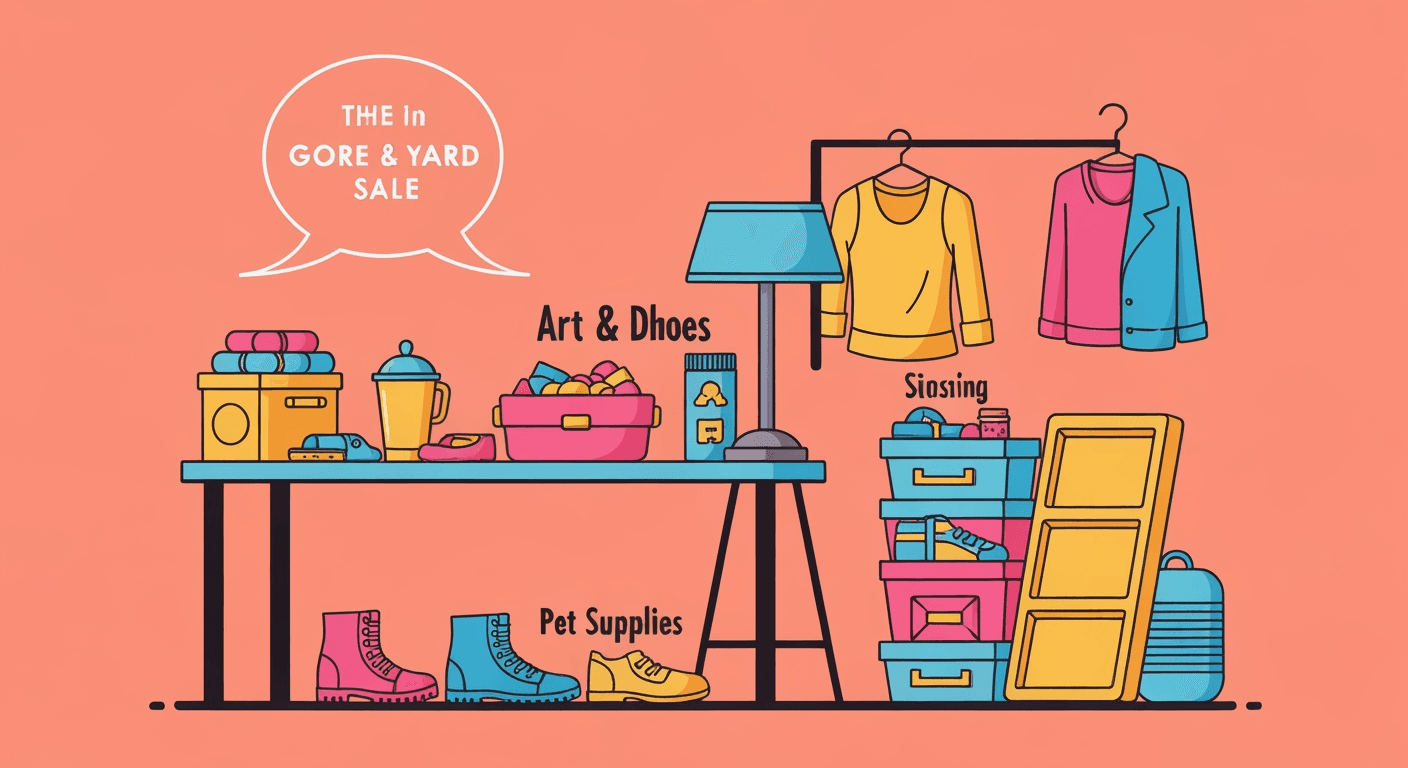 AI-generated illustration of a garage sale