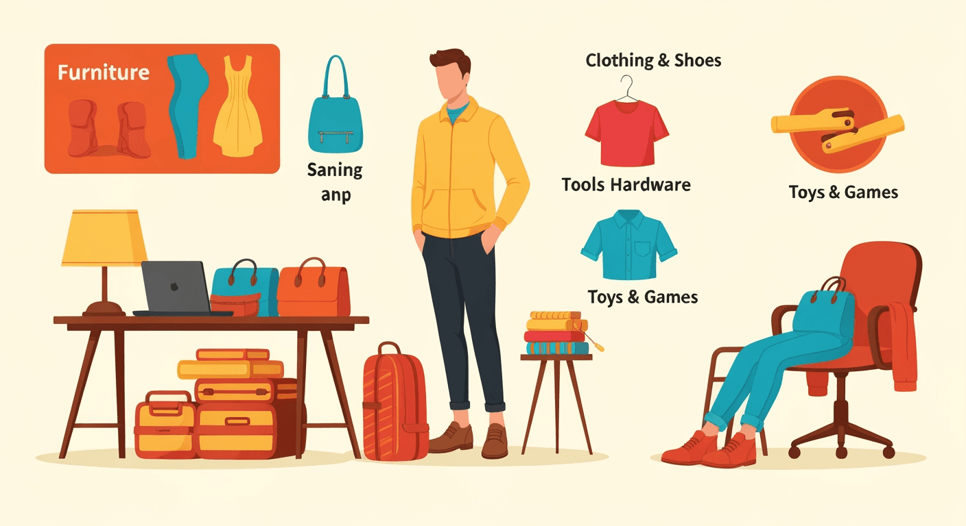 AI-generated illustration of a yard sale