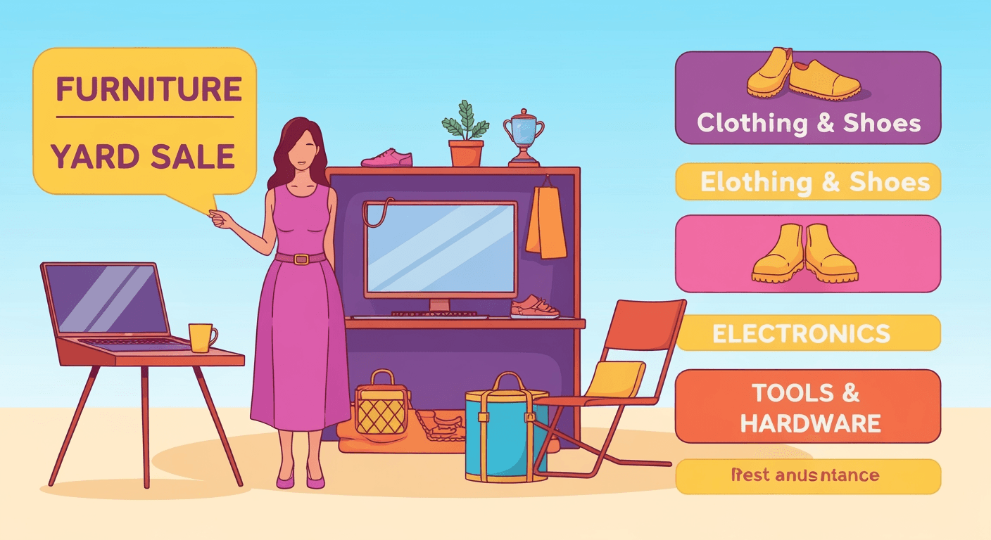 AI-generated illustration of a yard sale