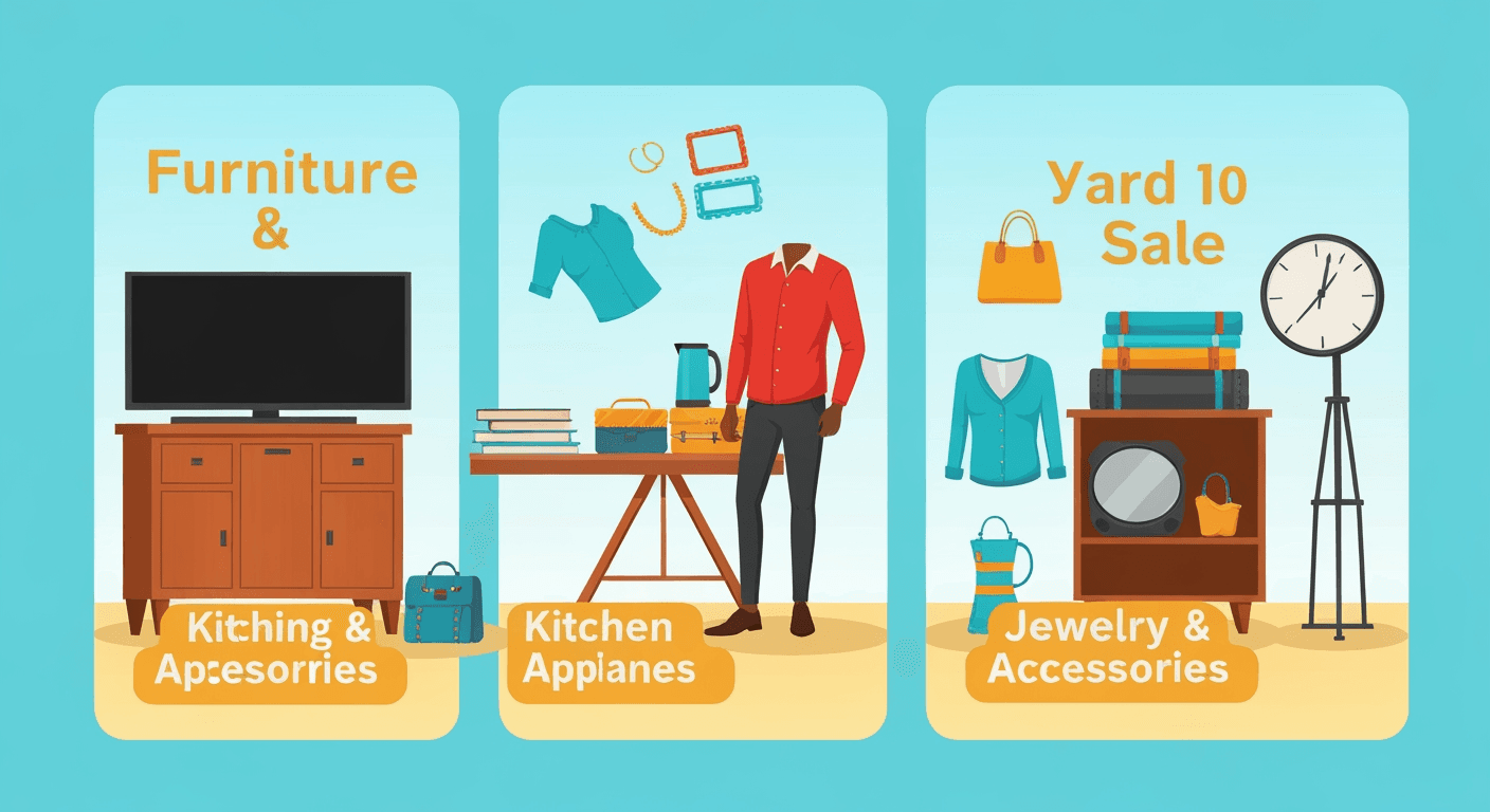 AI-generated illustration of a yard sale