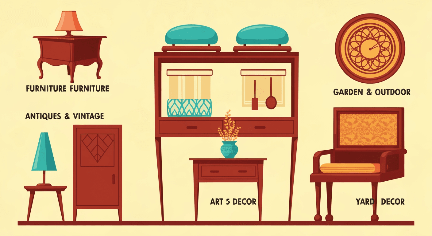 AI-generated illustration of a yard sale