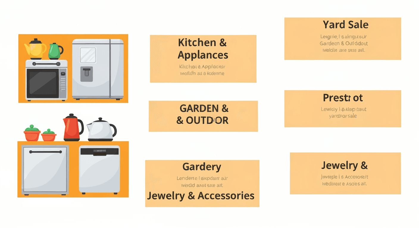 AI-generated illustration of a yard sale