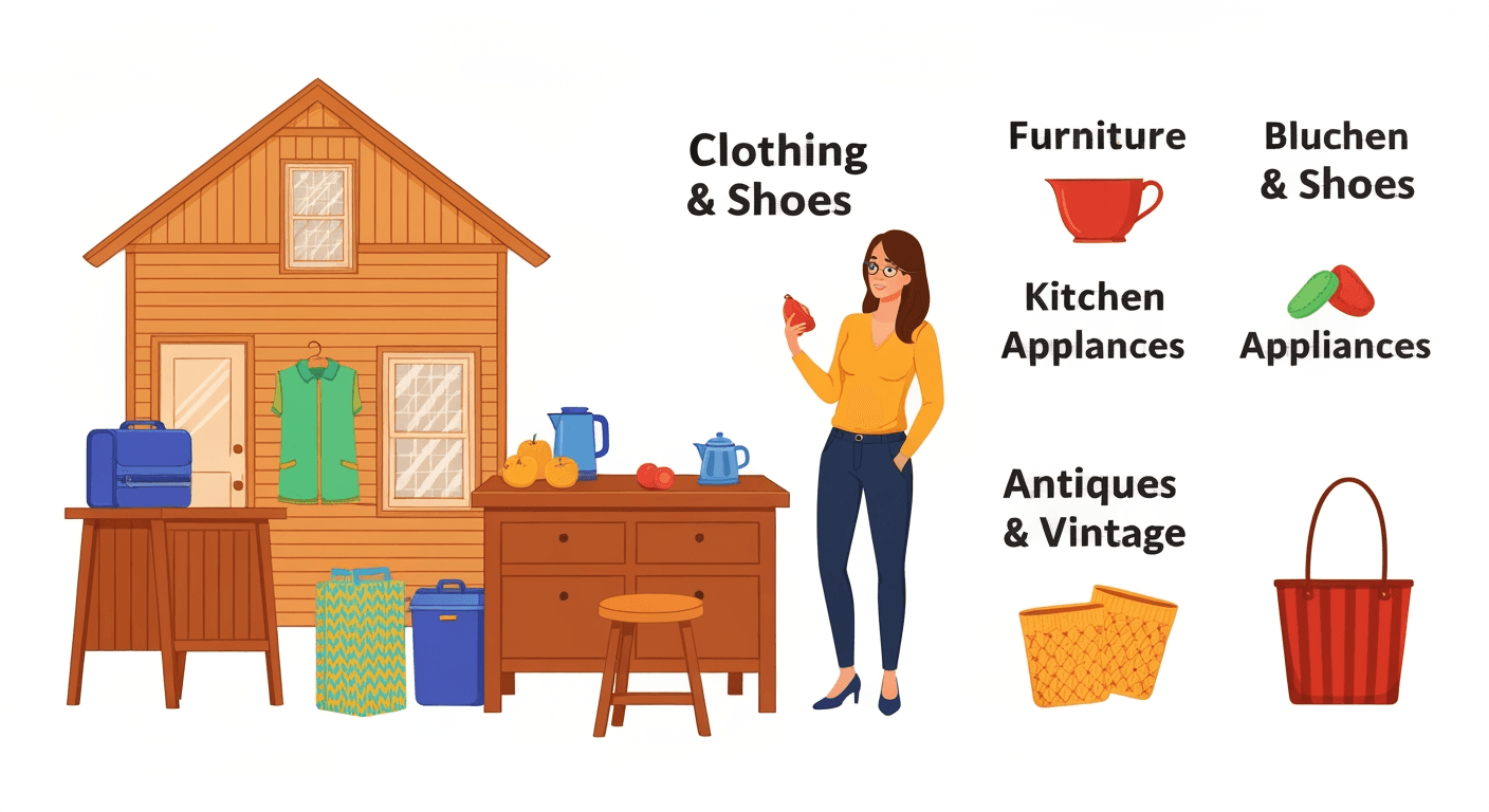 AI-generated illustration of a yard sale