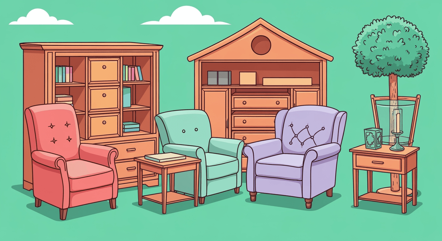 AI-generated illustration of a garage sale