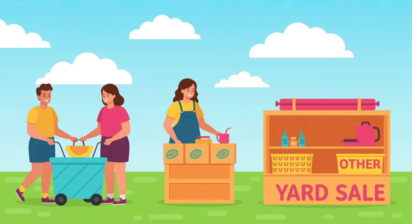 AI-generated illustration of a yard sale