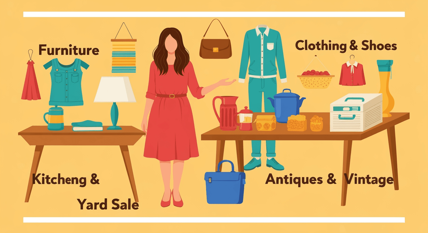 AI-generated illustration of a yard sale
