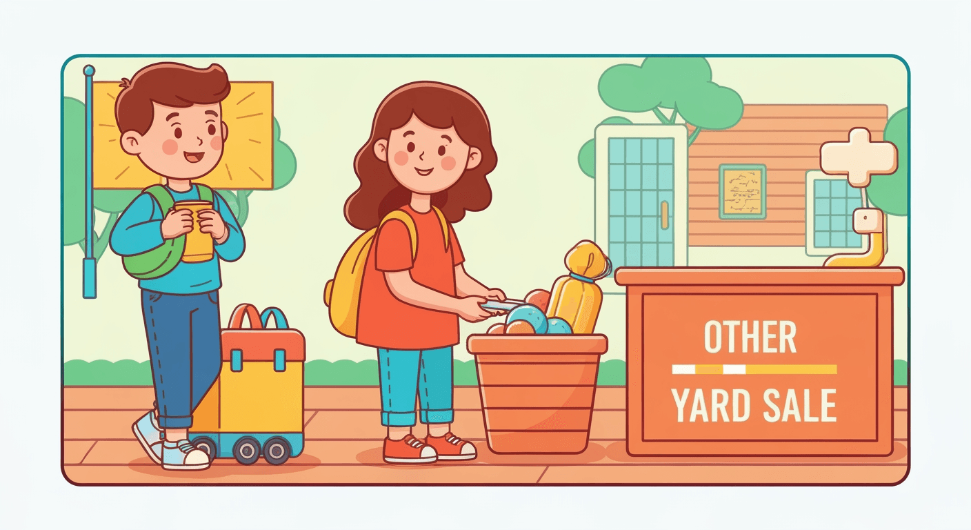 AI-generated illustration of a garage sale