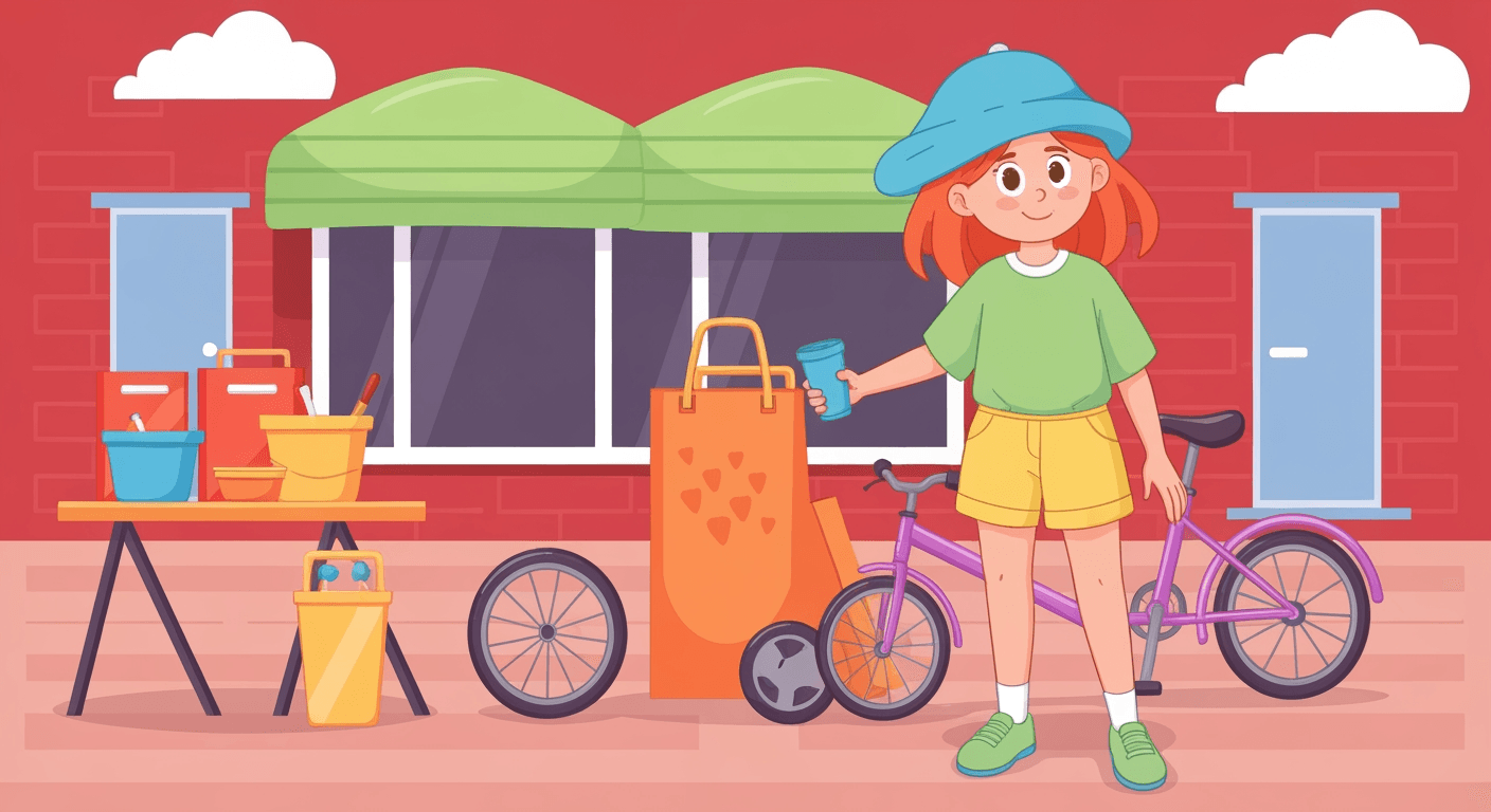 AI-generated illustration of a yard sale