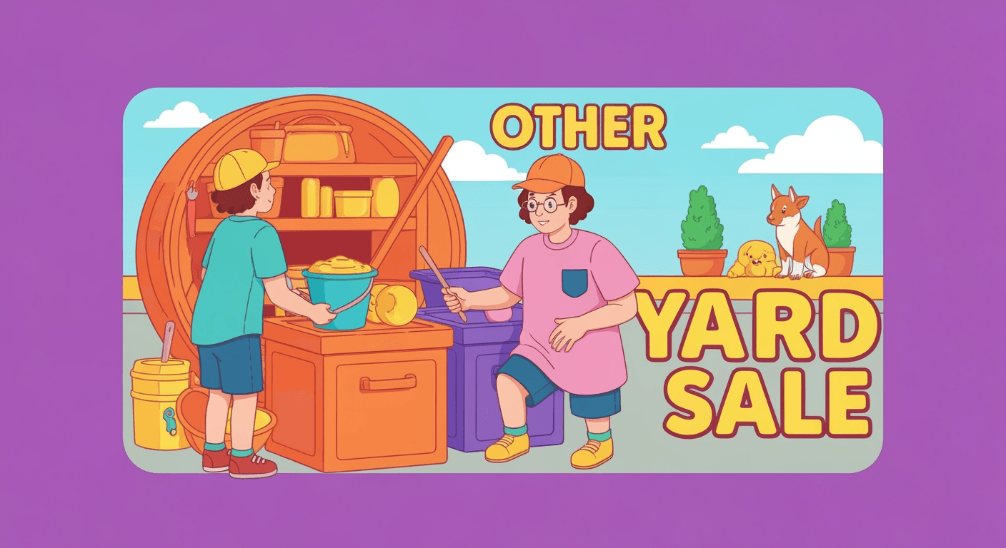 AI-generated illustration of a yard sale