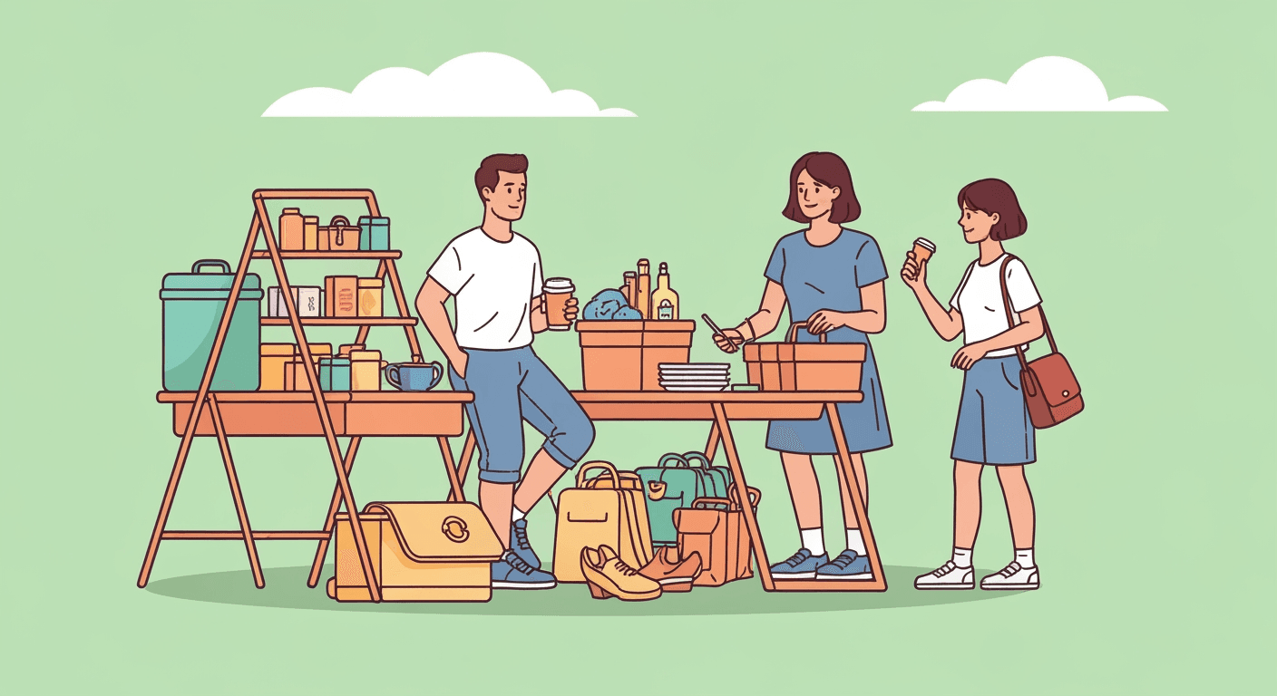 AI-generated illustration of a yard sale