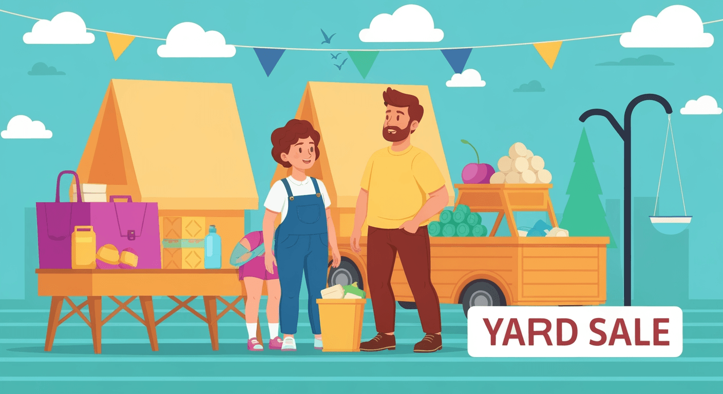 AI-generated illustration of a yard sale