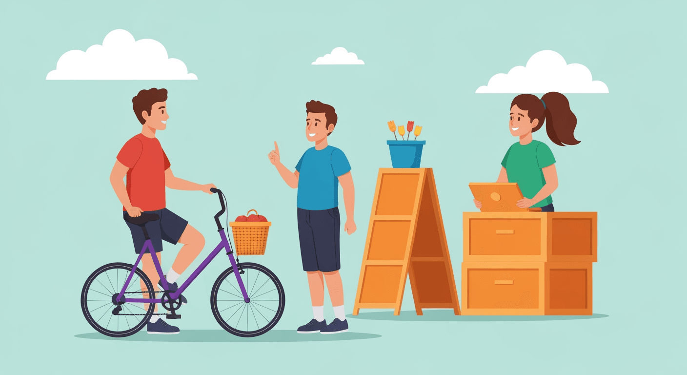 AI-generated illustration of a yard sale