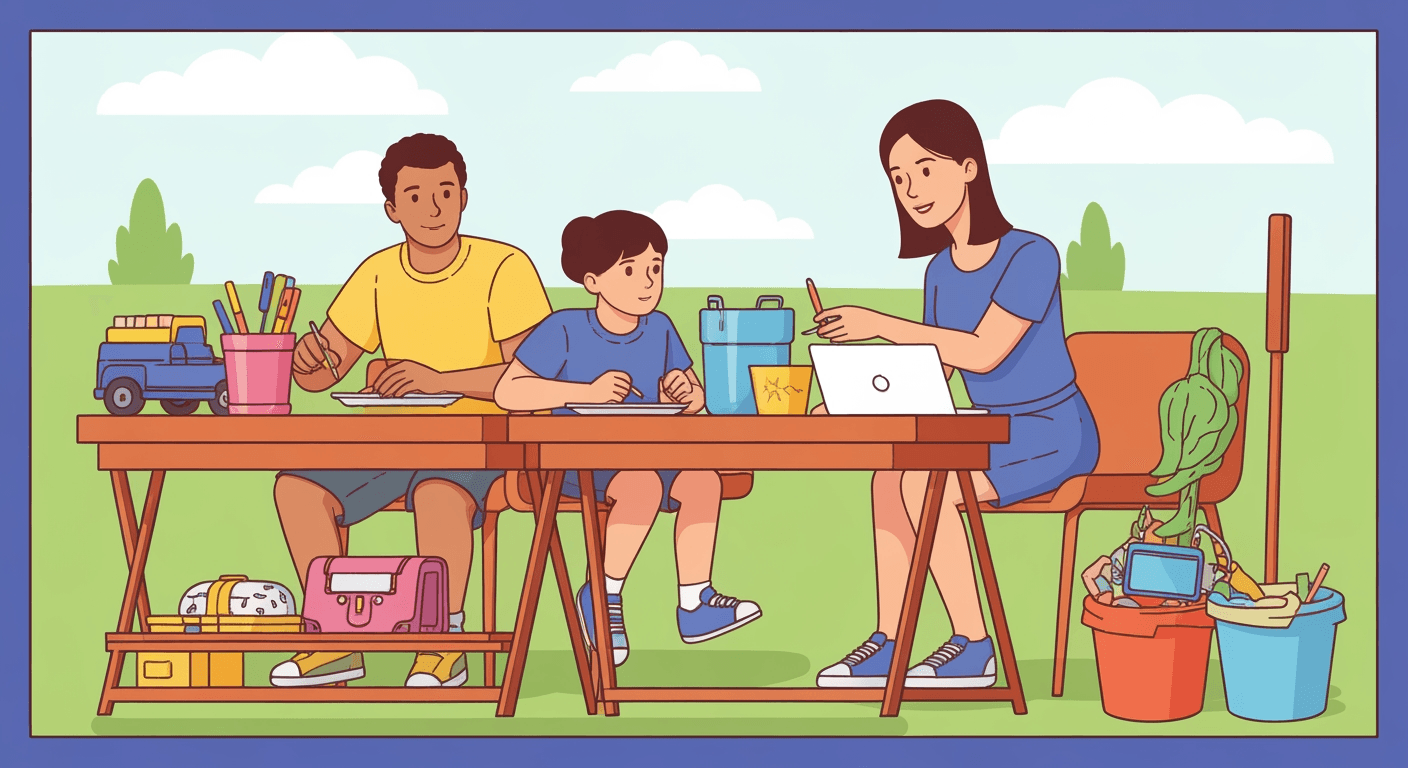 AI-generated illustration of a yard sale