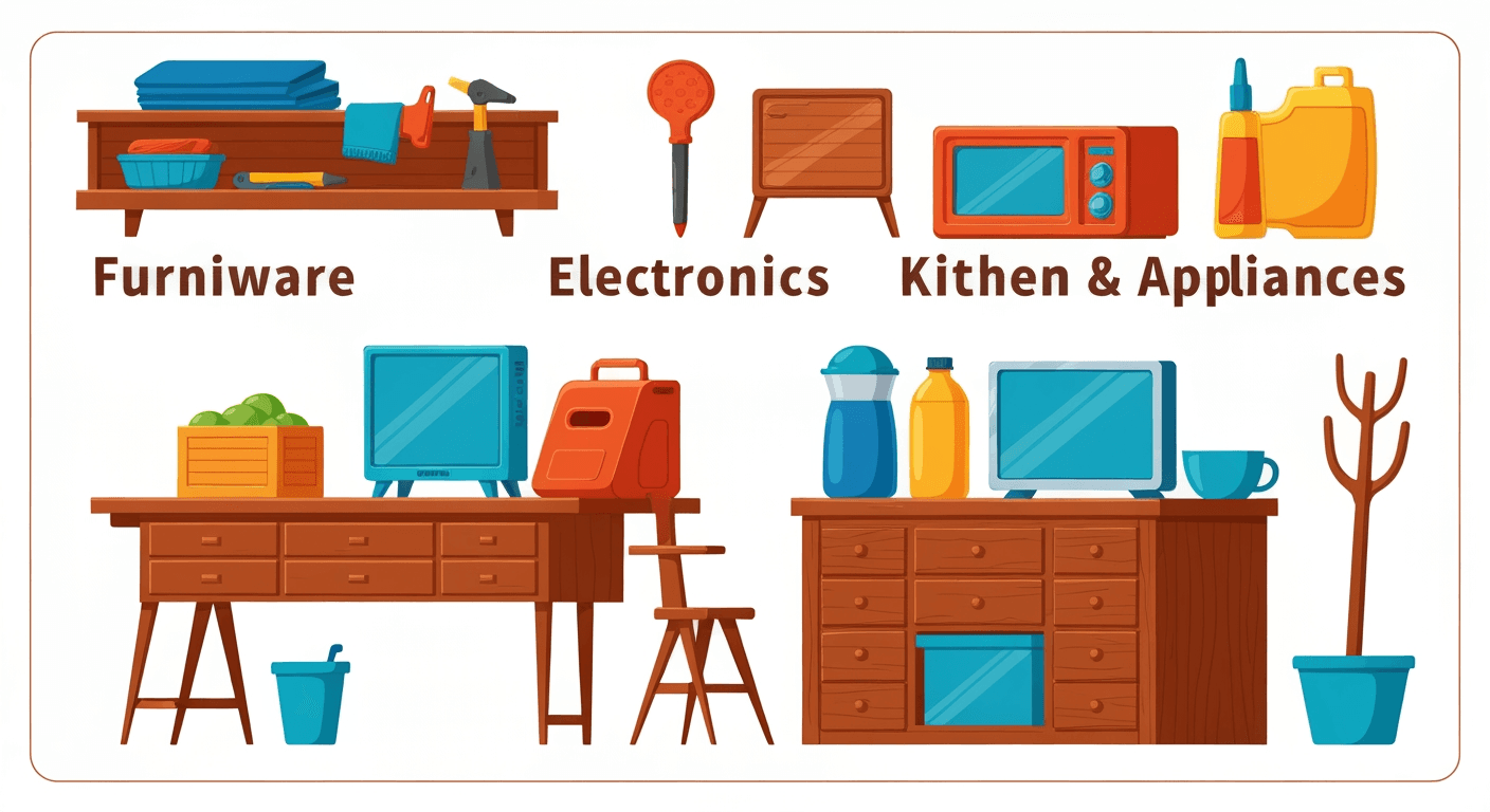 AI-generated illustration of a yard sale